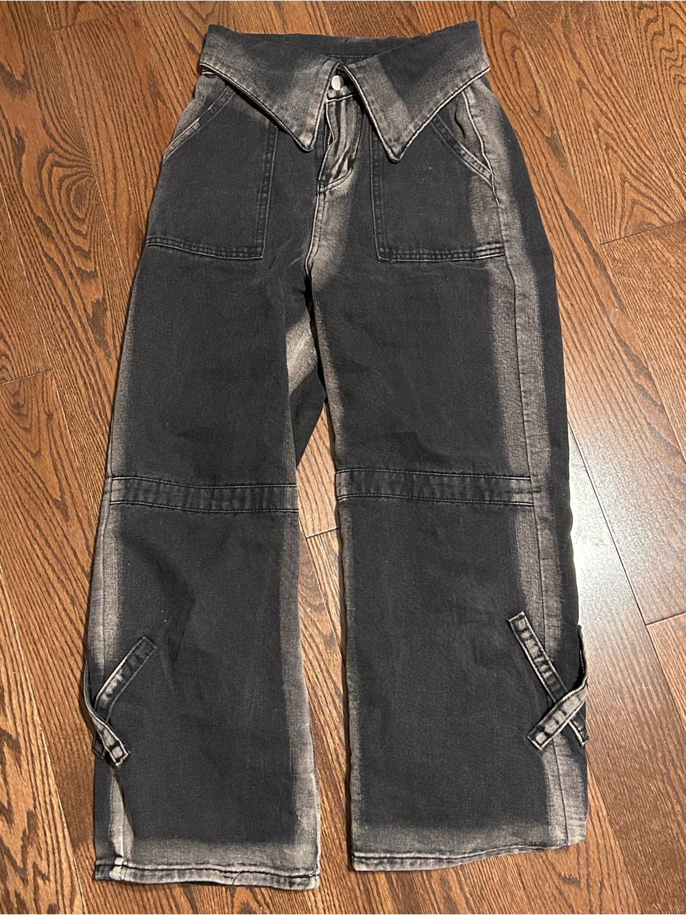 Women’s Black Washed Straight Leg Jeans